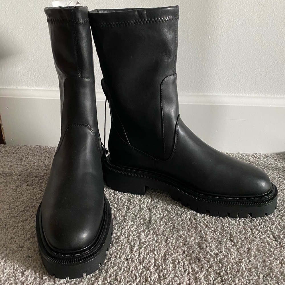 H&M Chunky Black Lug Sole Ankle Boots